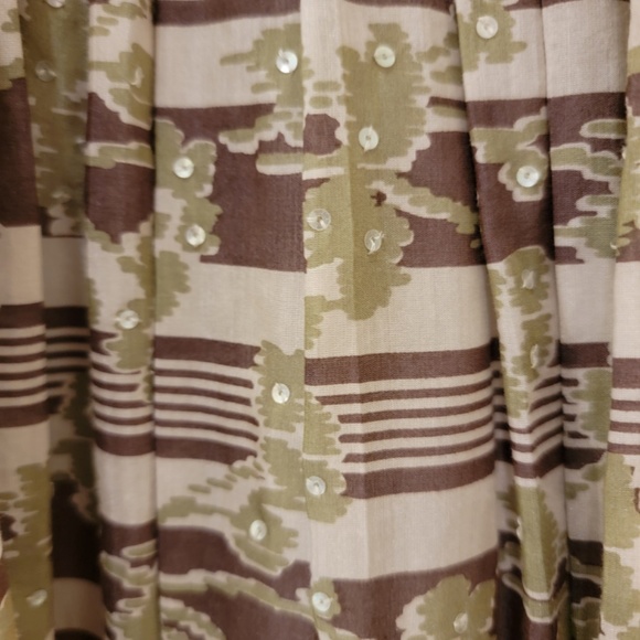 BCBGMaxAzria Sleeveless Dress Size 4 Brown Green Silk Cotton Sequins Tulle Hem - Picture 6 of 10